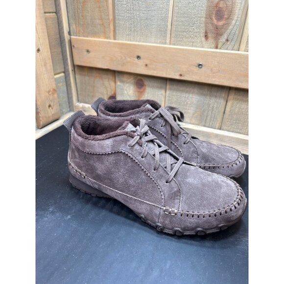 Skechers Bikers Lineage Suede LaceUp Brown Chukka Boots SN44706W 8.5 Wide - Picture 1 of 8